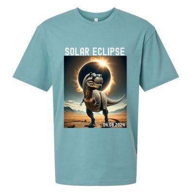 Total Solar Eclipse Trex Dinosaur April 8 2024 Sueded Cloud Jersey T-Shirt