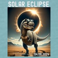 Total Solar Eclipse Trex Dinosaur April 8 2024 Sueded Cloud Jersey T-Shirt