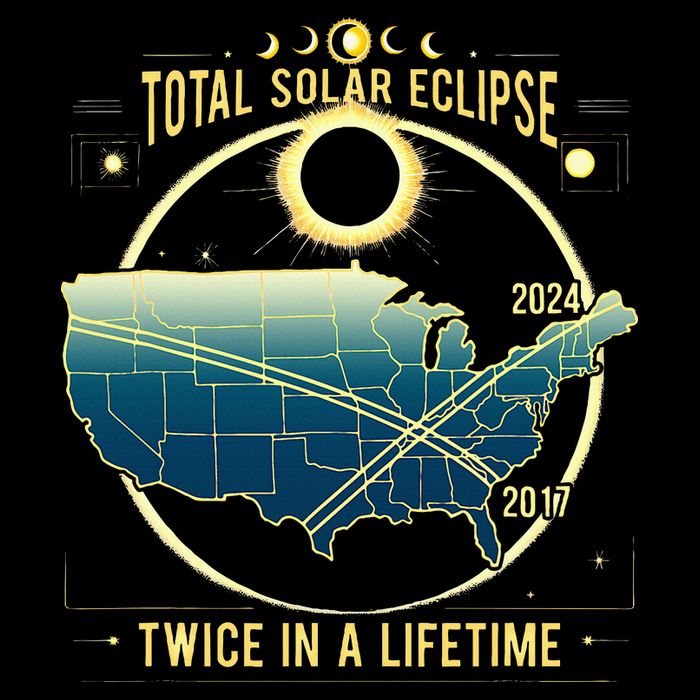 Total Solar Eclipse Twice In A Lifetime 2024 Cooling Performance Crew T-Shirt
