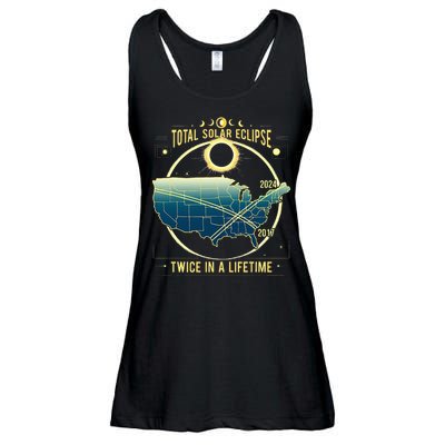 Total Solar Eclipse Twice In A Lifetime 2024 Ladies Essential Flowy Tank