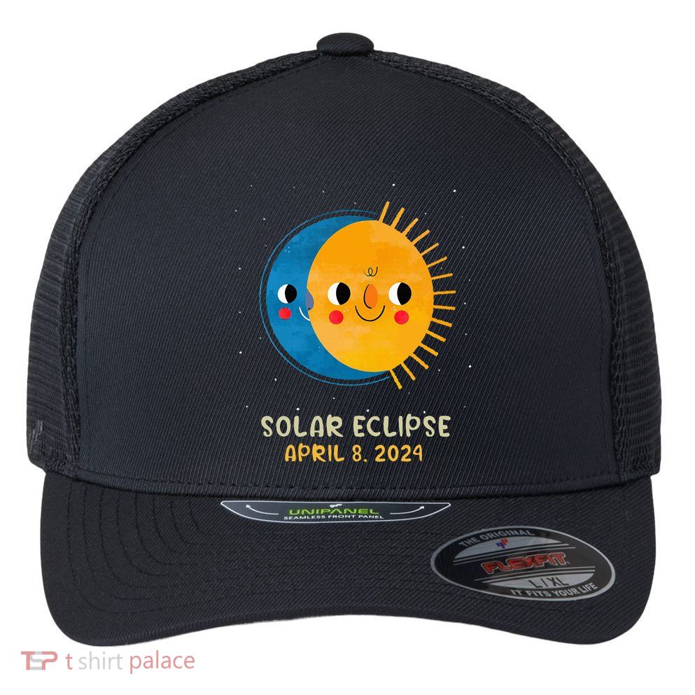 Total Solar Eclipse 2024 Cute Solar Eclipse Flexfit Unipanel Trucker Cap