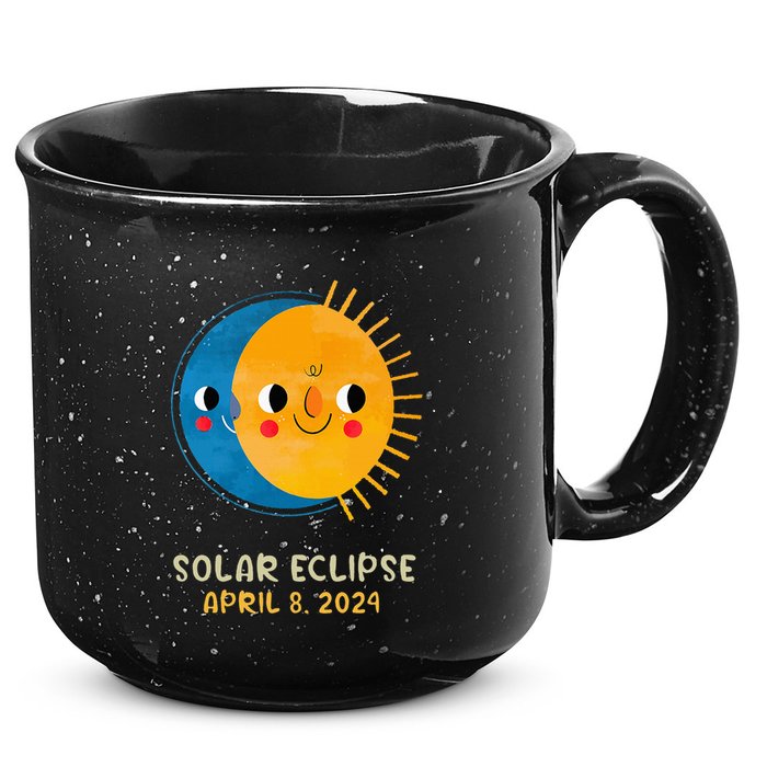 Total Solar Eclipse 2024 Cute Solar Eclipse 15oz Campfire Ceramic Mug
