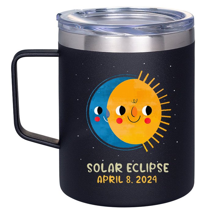Total Solar Eclipse 2024 Cute Solar Eclipse 12oz Stainless Steel Coffee Mug