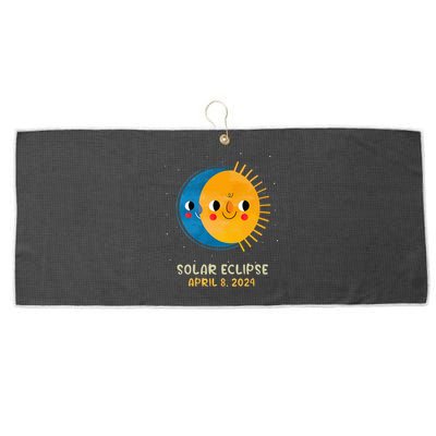 Total Solar Eclipse 2024 Cute Solar Eclipse Large Microfiber Waffle Golf Towel