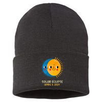 Total Solar Eclipse 2024 Cute Solar Eclipse Sustainable Knit Beanie