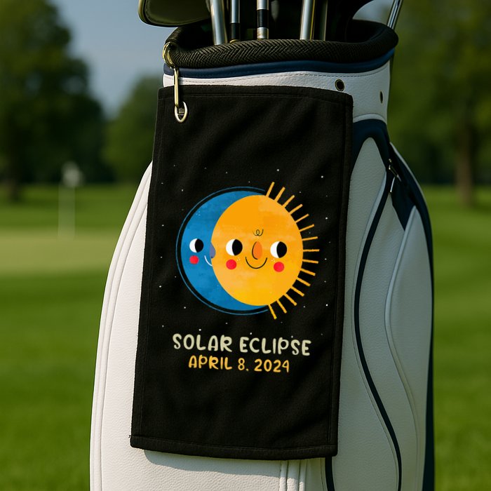 Total Solar Eclipse 2024 Cute Solar Eclipse Golf Towel