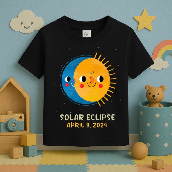 Total Solar Eclipse 2024 Cute Solar Eclipse Toddler T-Shirt