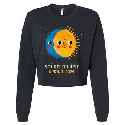 Total Solar Eclipse 2024 Cute Solar Eclipse Cropped Pullover Crew