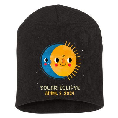 Total Solar Eclipse 2024 Cute Solar Eclipse Short Acrylic Beanie