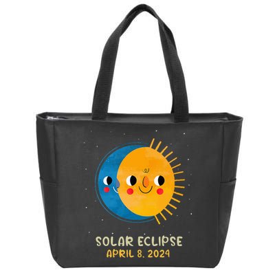 Total Solar Eclipse 2024 Cute Solar Eclipse Zip Tote Bag