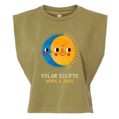 Total Solar Eclipse 2024 Cute Solar Eclipse Garment-Dyed Women's Muscle Tee
