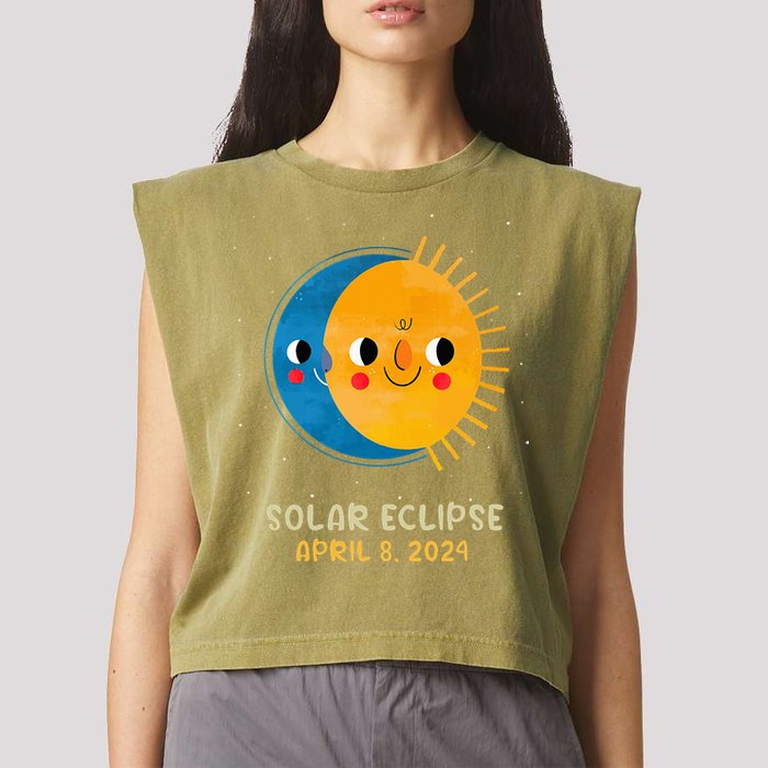 Total Solar Eclipse 2024 Cute Solar Eclipse Garment-Dyed Women's Muscle Tee
