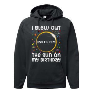 Total Solar Eclipse Birthday April 2024 Funny Quote Totality Performance Fleece Hoodie