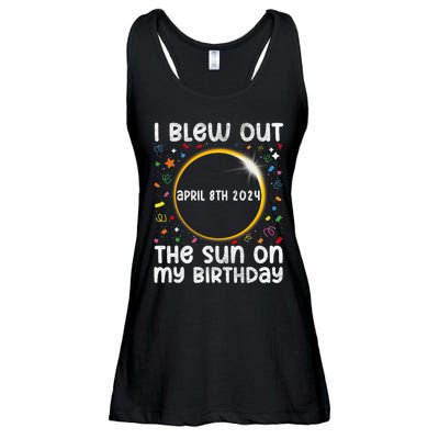 Total Solar Eclipse Birthday April 2024 Funny Quote Totality Ladies Essential Flowy Tank