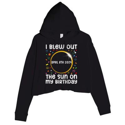 Total Solar Eclipse Birthday April 2024 Funny Quote Totality Crop Fleece Hoodie