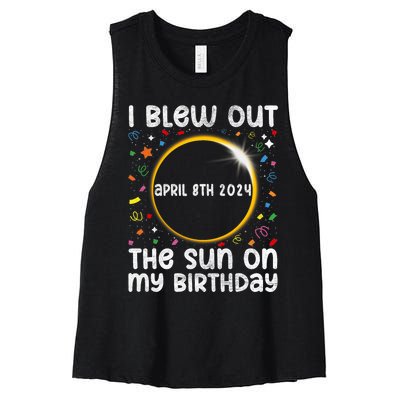 Total Solar Eclipse Birthday April 2024 Funny Quote Totality Women's Racerback Cropped Tank