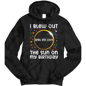 Total Solar Eclipse Birthday April 2024 Funny Quote Totality Tie Dye Hoodie