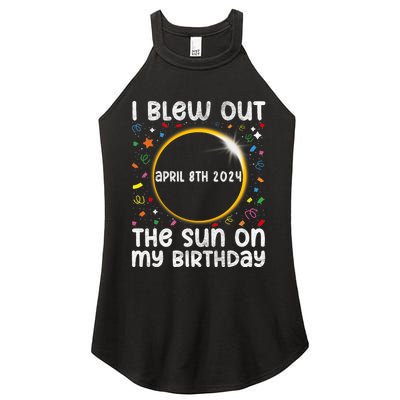 Total Solar Eclipse Birthday April 2024 Funny Quote Totality Women's Perfect Tri Rocker Tank