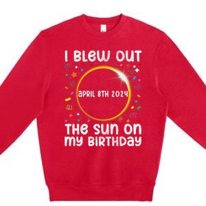 Total Solar Eclipse Birthday April 2024 Funny Quote Totality Premium Crewneck Sweatshirt