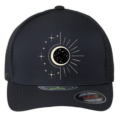 Total Solar Eclipse Moon Sun Stars April 8 Flexfit Unipanel Trucker Cap