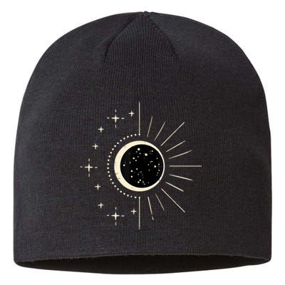 Total Solar Eclipse Moon Sun Stars April 8 Sustainable Beanie