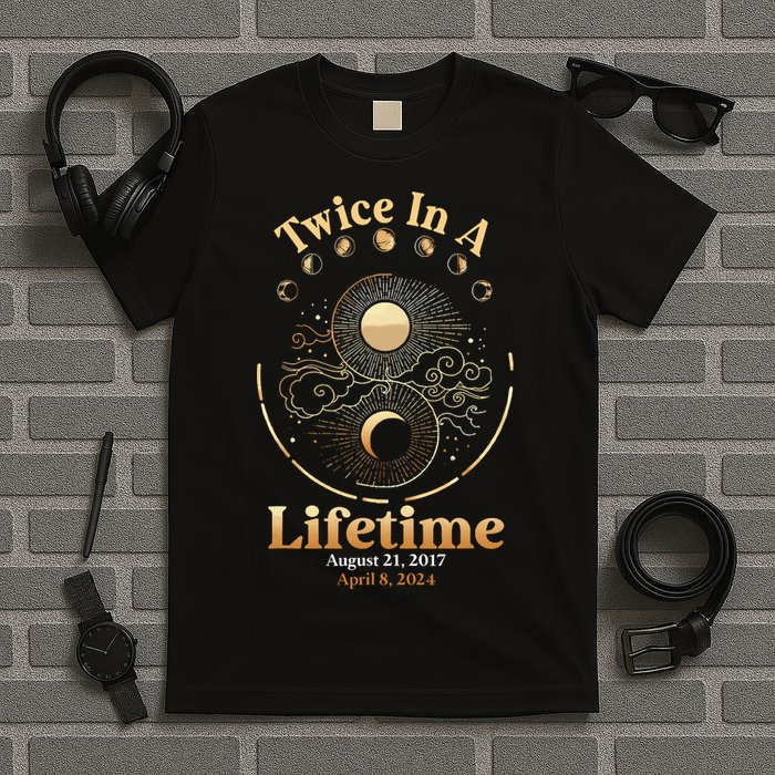 Total Solar Eclipse Twice In A Lifetime 2017 2024 T-Shirt