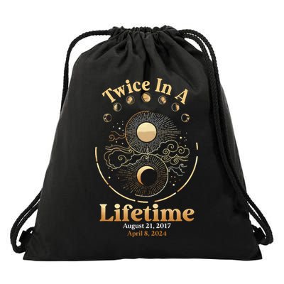 Total Solar Eclipse Twice In A Lifetime 2017 2024 Drawstring Bag