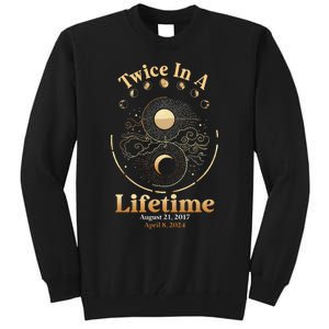 Total Solar Eclipse Twice In A Lifetime 2017 2024 Tall Sweatshirt