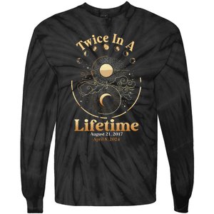 Total Solar Eclipse Twice In A Lifetime 2017 2024 Tie-Dye Long Sleeve Shirt