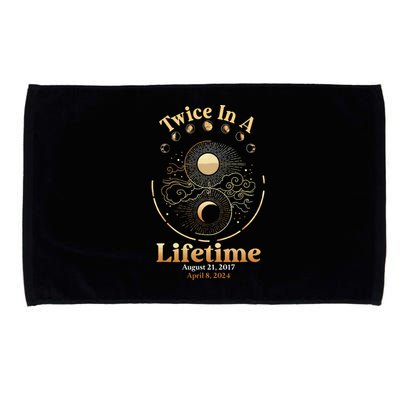 Total Solar Eclipse Twice In A Lifetime 2017 2024 Microfiber Hand Towel