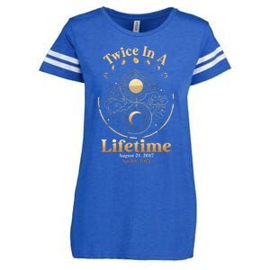 Total Solar Eclipse Twice In A Lifetime 2017 2024 Enza Ladies Jersey Football T-Shirt