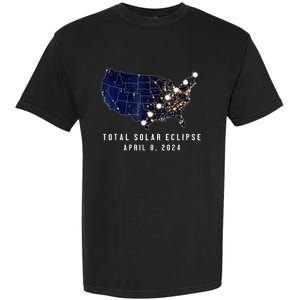 Total Solar Eclipse Map Of The Usa 4.08.2024 Garment-Dyed Heavyweight T-Shirt