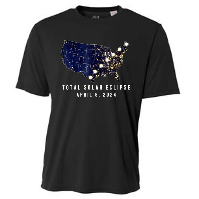 Total Solar Eclipse Map Of The Usa 4.08.2024 Cooling Performance Crew T-Shirt