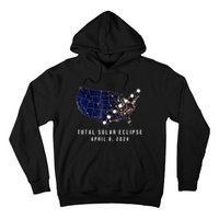 Total Solar Eclipse Map Of The Usa 4.08.2024 Hoodie