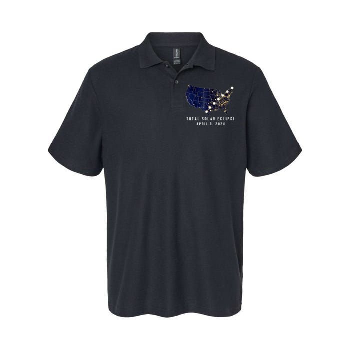 Total Solar Eclipse Map Of The Usa 4.08.2024 Softstyle Adult Sport Polo