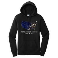 Total Solar Eclipse Map Of The Usa 4.08.2024 Women's Pullover Hoodie