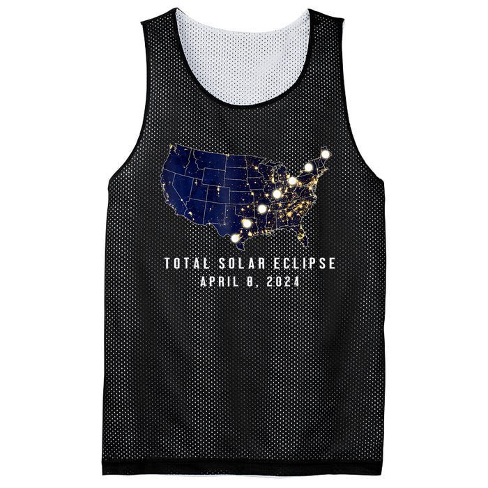 Total Solar Eclipse Map Of The Usa 4.08.2024 Mesh Reversible Basketball Jersey Tank