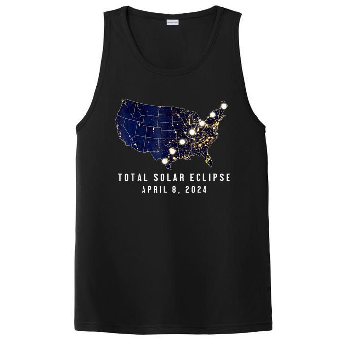 Total Solar Eclipse Map Of The Usa 4.08.2024 PosiCharge Competitor Tank