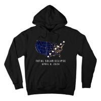 Total Solar Eclipse Map Of The Usa 4.08.2024 Tall Hoodie