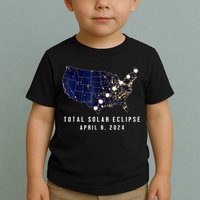 Total Solar Eclipse Map Of The Usa 4.08.2024 Toddler T-Shirt