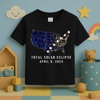 Total Solar Eclipse Map Of The Usa 4.08.2024 Toddler T-Shirt