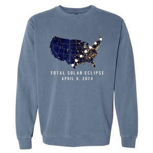 Total Solar Eclipse Map Of The Usa 4.08.2024 Garment-Dyed Sweatshirt