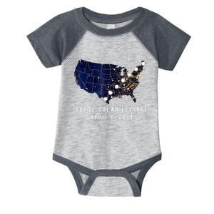 Total Solar Eclipse Map Of The Usa 4.08.2024 Infant Baby Jersey Bodysuit