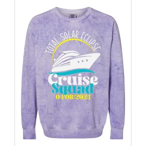 Total Solar Eclipse Cruise Squad 2024 Cruising Vacation Trip Colorblast Crewneck Sweatshirt