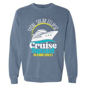 Total Solar Eclipse Cruise Squad 2024 Cruising Vacation Trip Garment-Dyed Sweatshirt