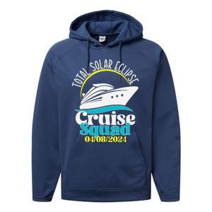 Total Solar Eclipse Cruise Squad 2024 Cruising Vacation Trip Performance Fleece Hoodie