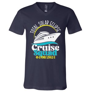 Total Solar Eclipse Cruise Squad 2024 Cruising Vacation Trip V-Neck T-Shirt