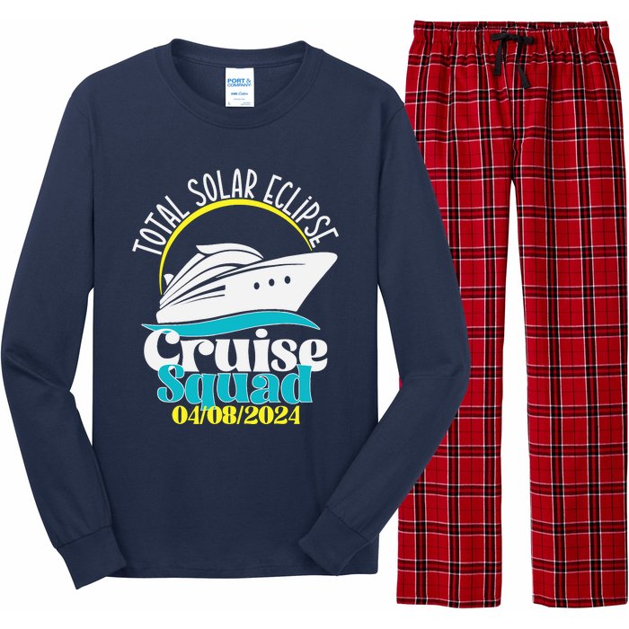 Total Solar Eclipse Cruise Squad 2024 Cruising Vacation Trip Long Sleeve Pajama Set