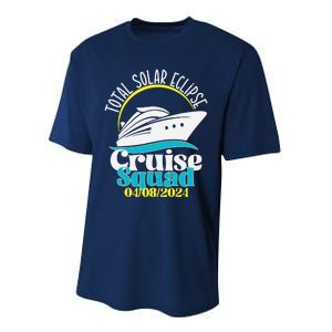 Total Solar Eclipse Cruise Squad 2024 Cruising Vacation Trip Performance Sprint T-Shirt