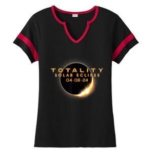 Total Solar Eclipse 04.08.2024 Totality Ladies Halftime Notch Neck Tee